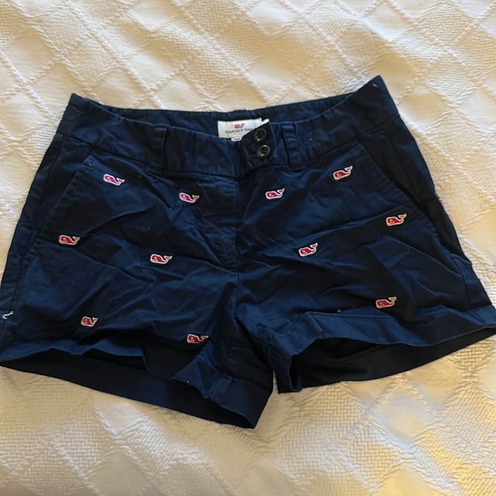 Navy and Pink Whale Shorts